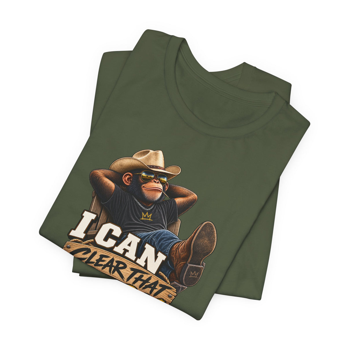 I Can Clear That Bush – Funny Cowboy Monkey T-Shirt