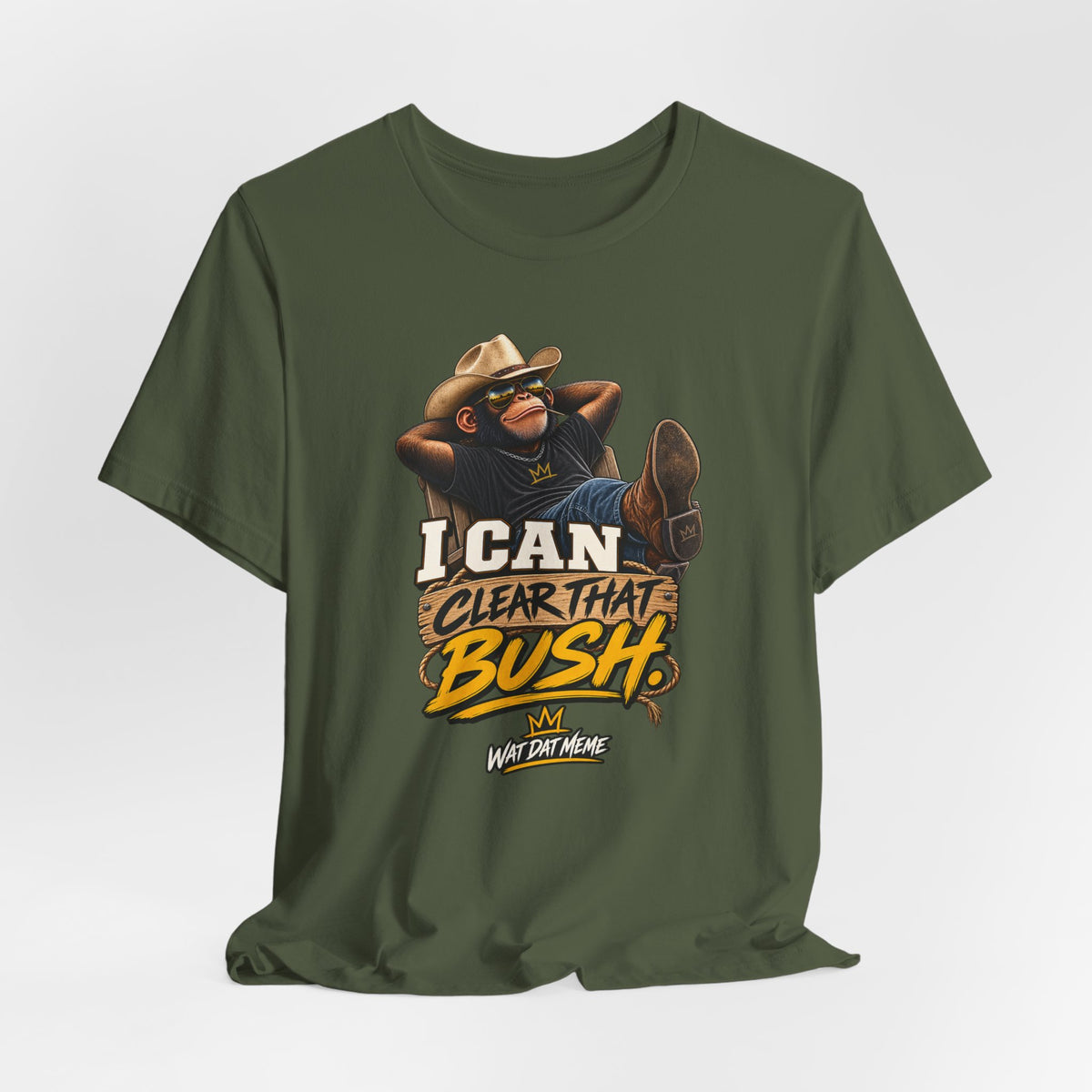 I Can Clear That Bush – Funny Cowboy Monkey T-Shirt